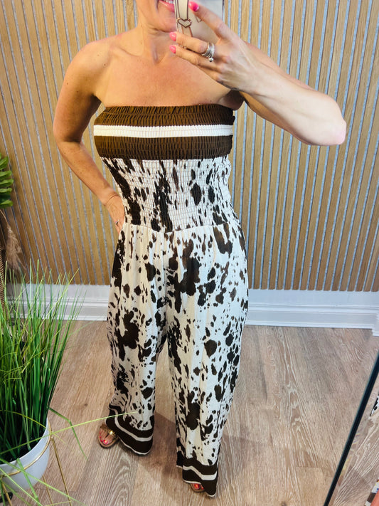 Cow Print Jumpsuit