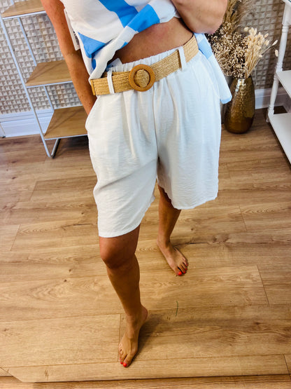 Knee Length Belted Shorts