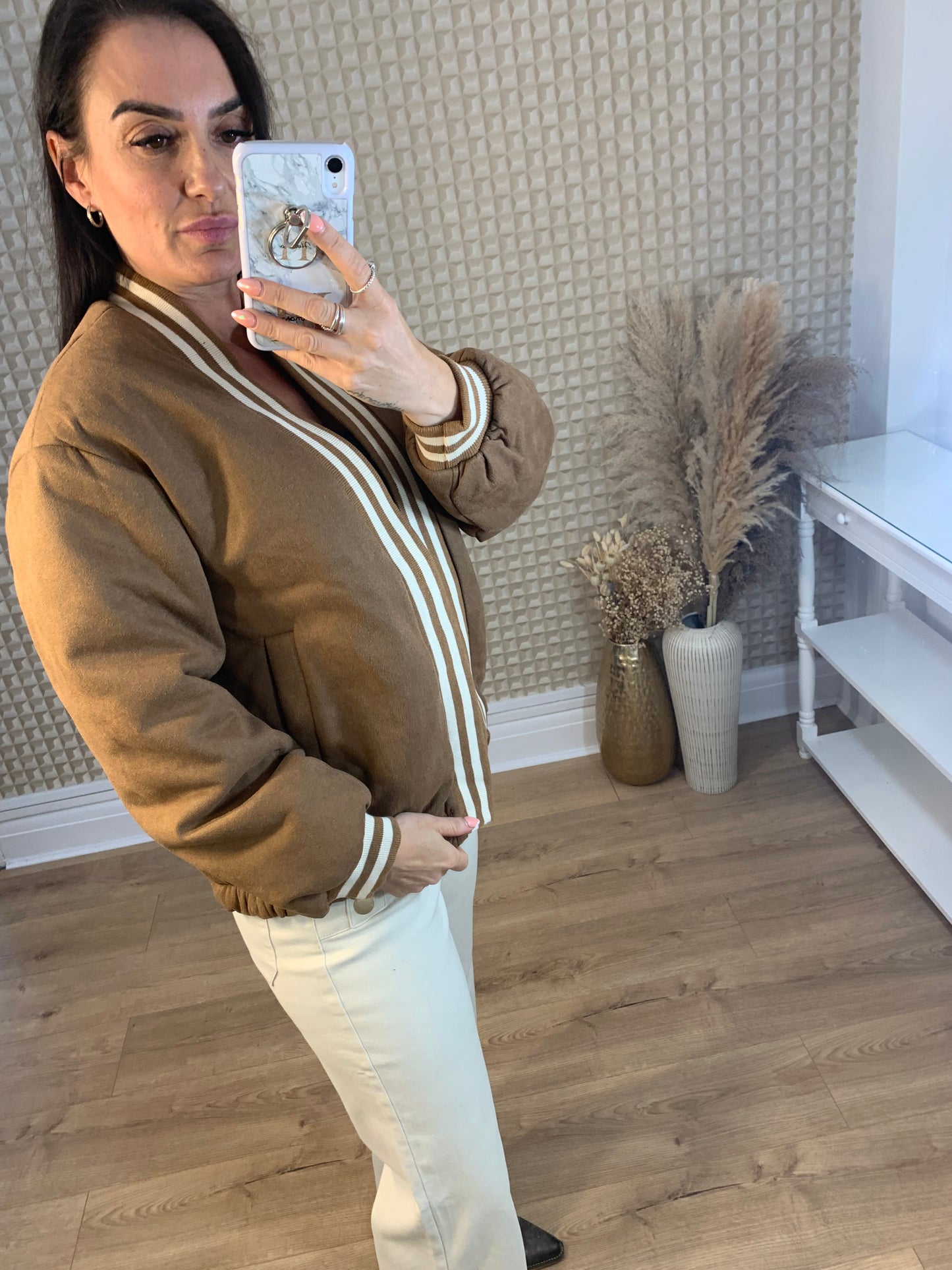 Maya Suede Bomber Jacket