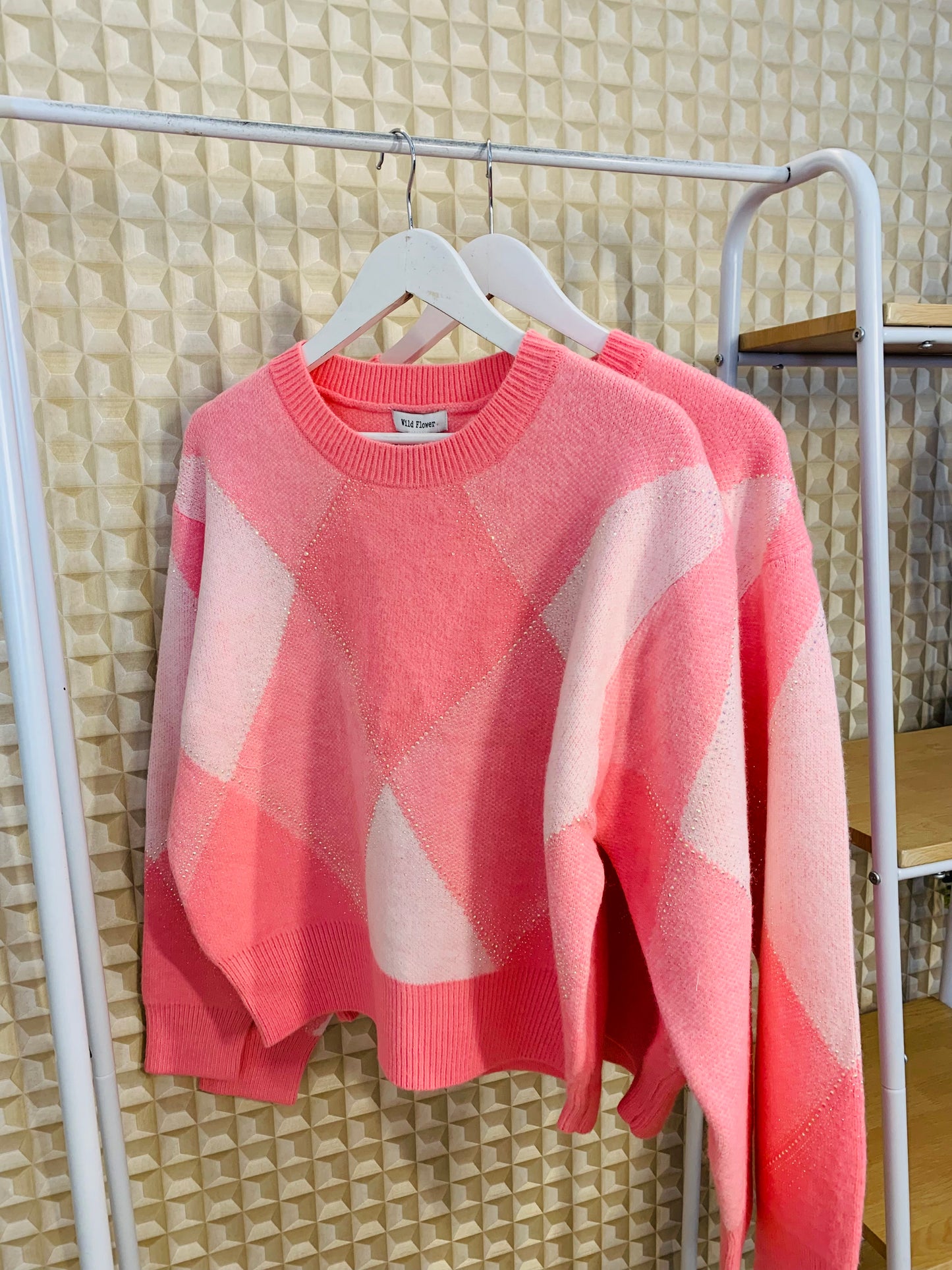 Pink Argyle Jumper