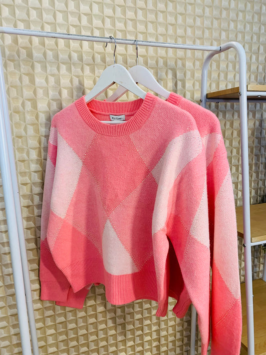 Pink Argyle Jumper
