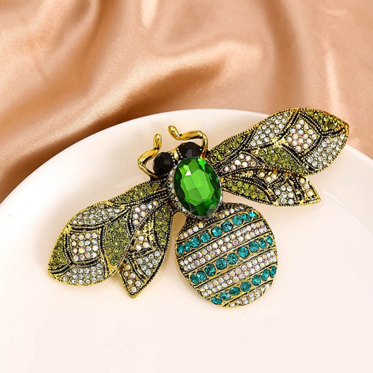 Emerald Bee Broach