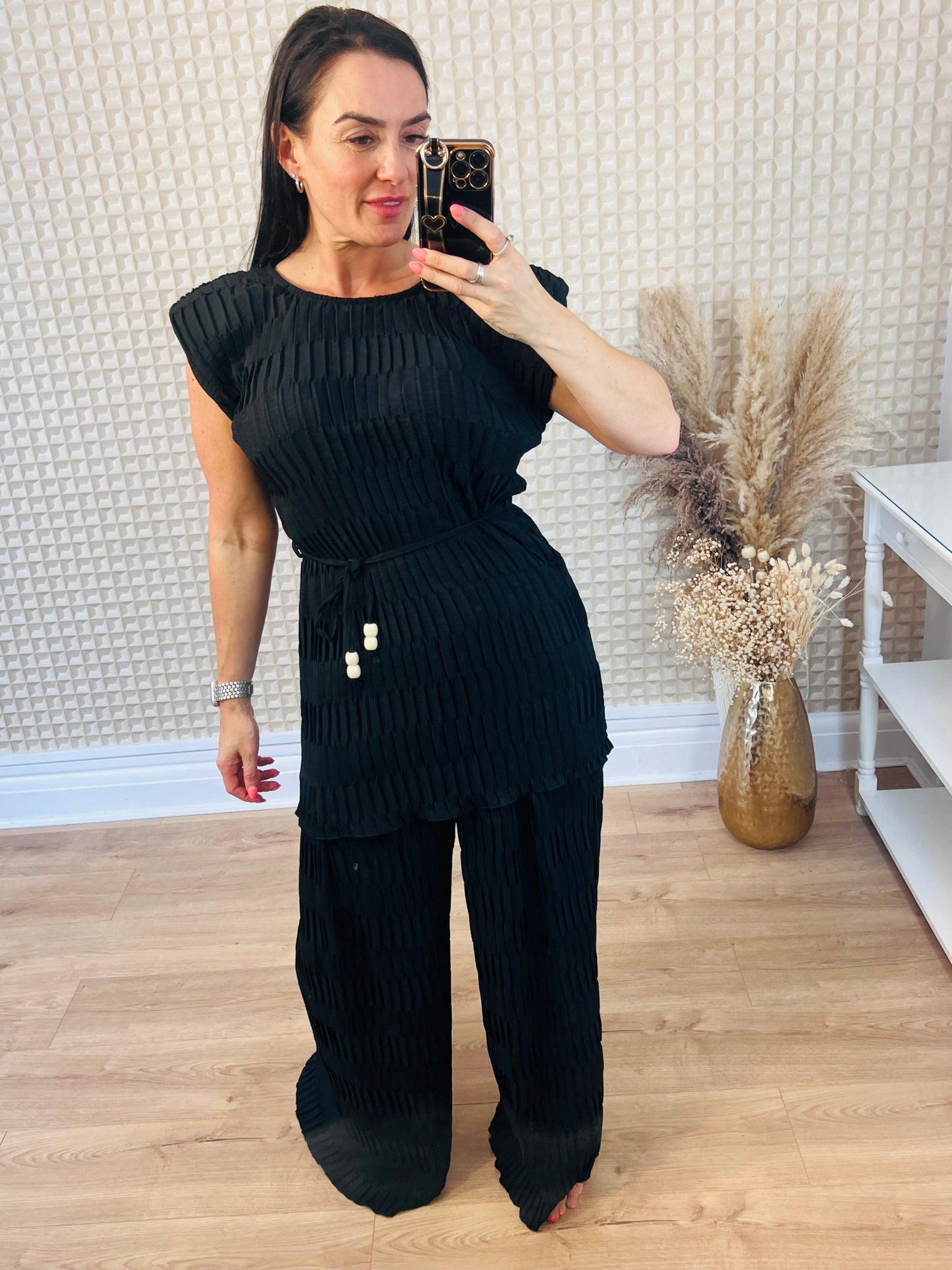 Two Piece Block Pleated
