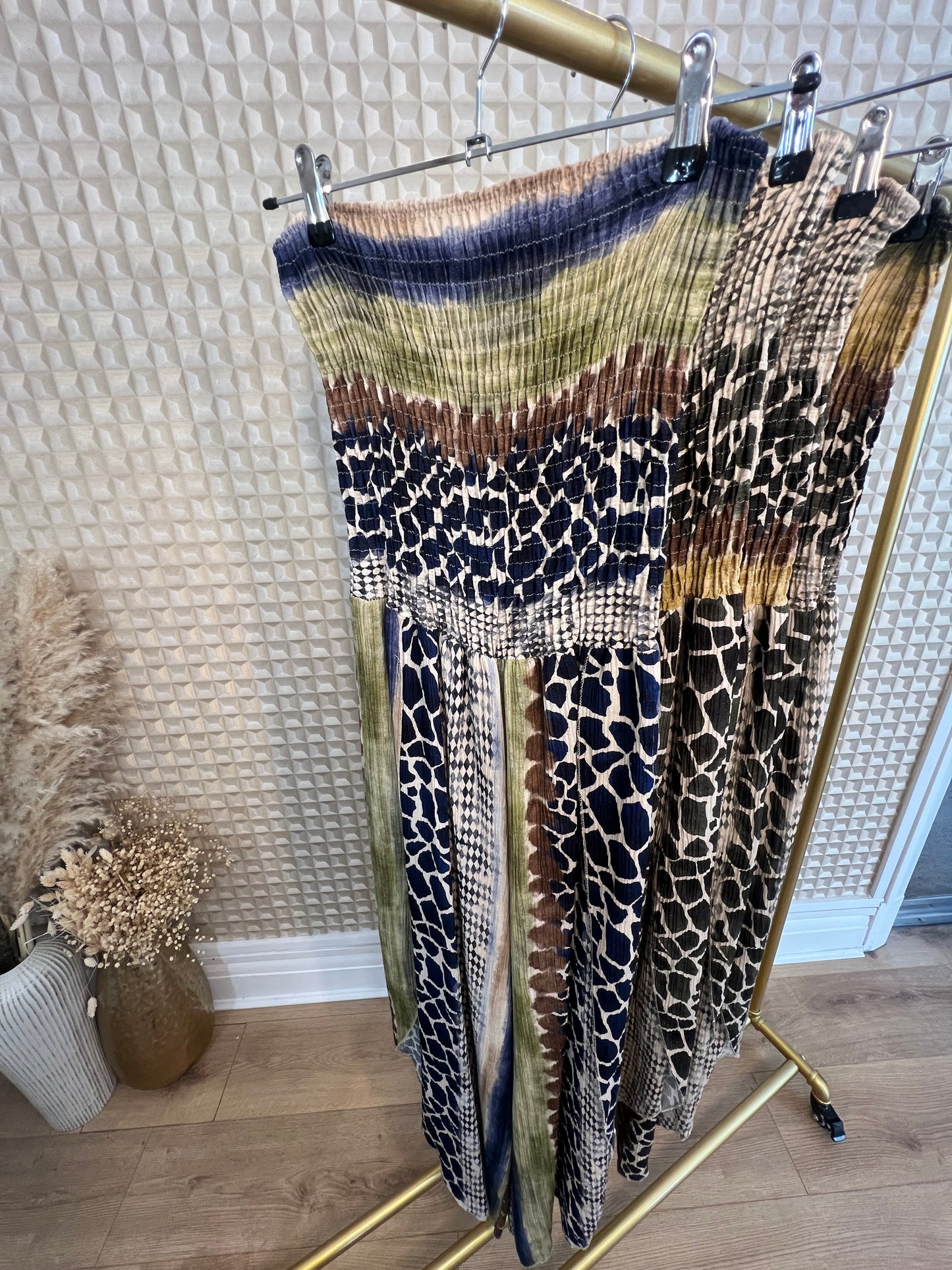 Stripe & Print Jumpsuit