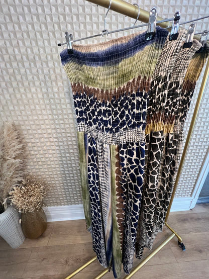 Stripe & Print Jumpsuit
