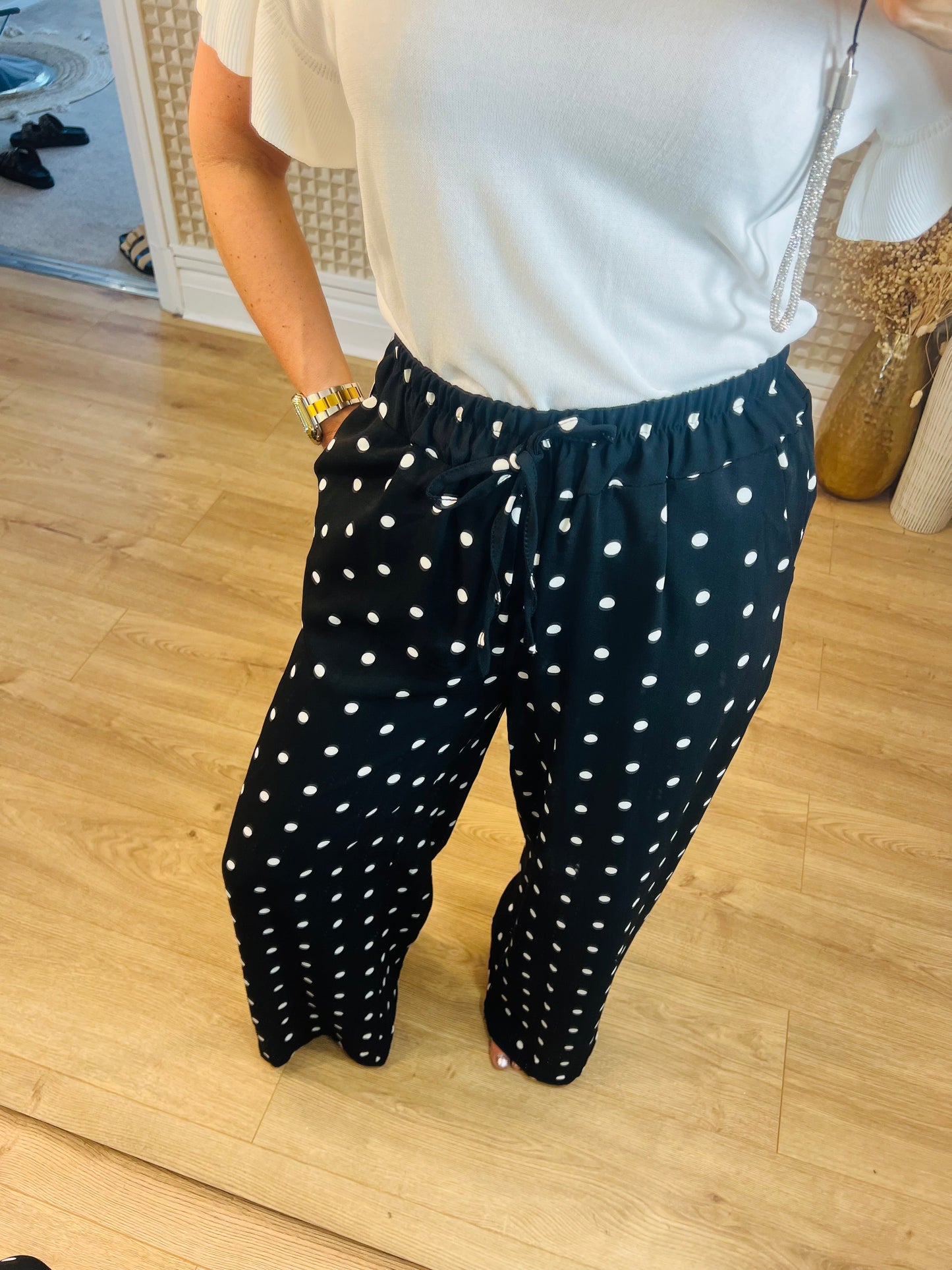 Black Polka Palazzo