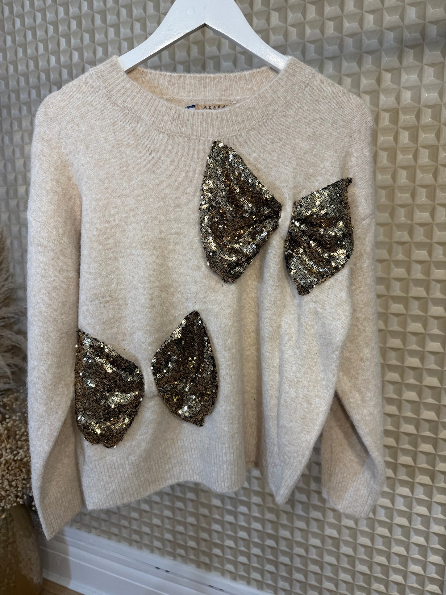 Gold Sequin Bow Jumper