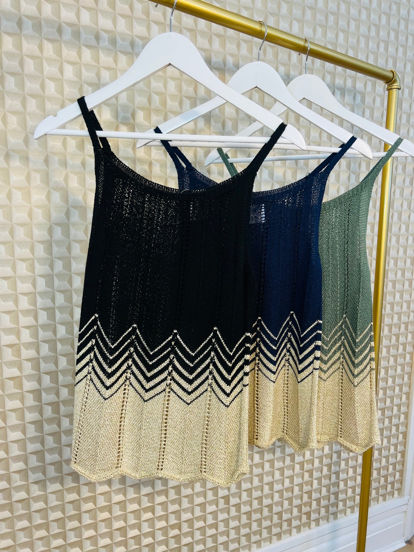 Gold ZigZag Knit Vest