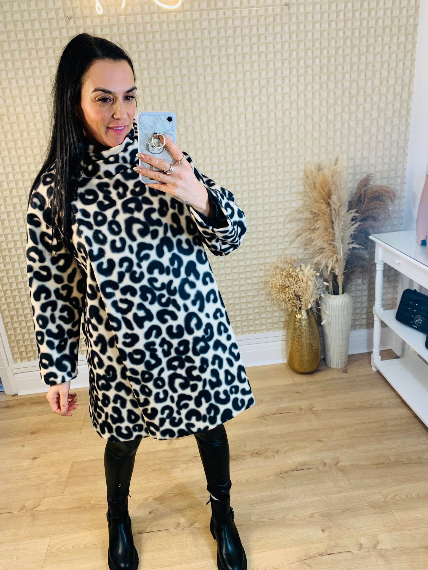 Animal print coat