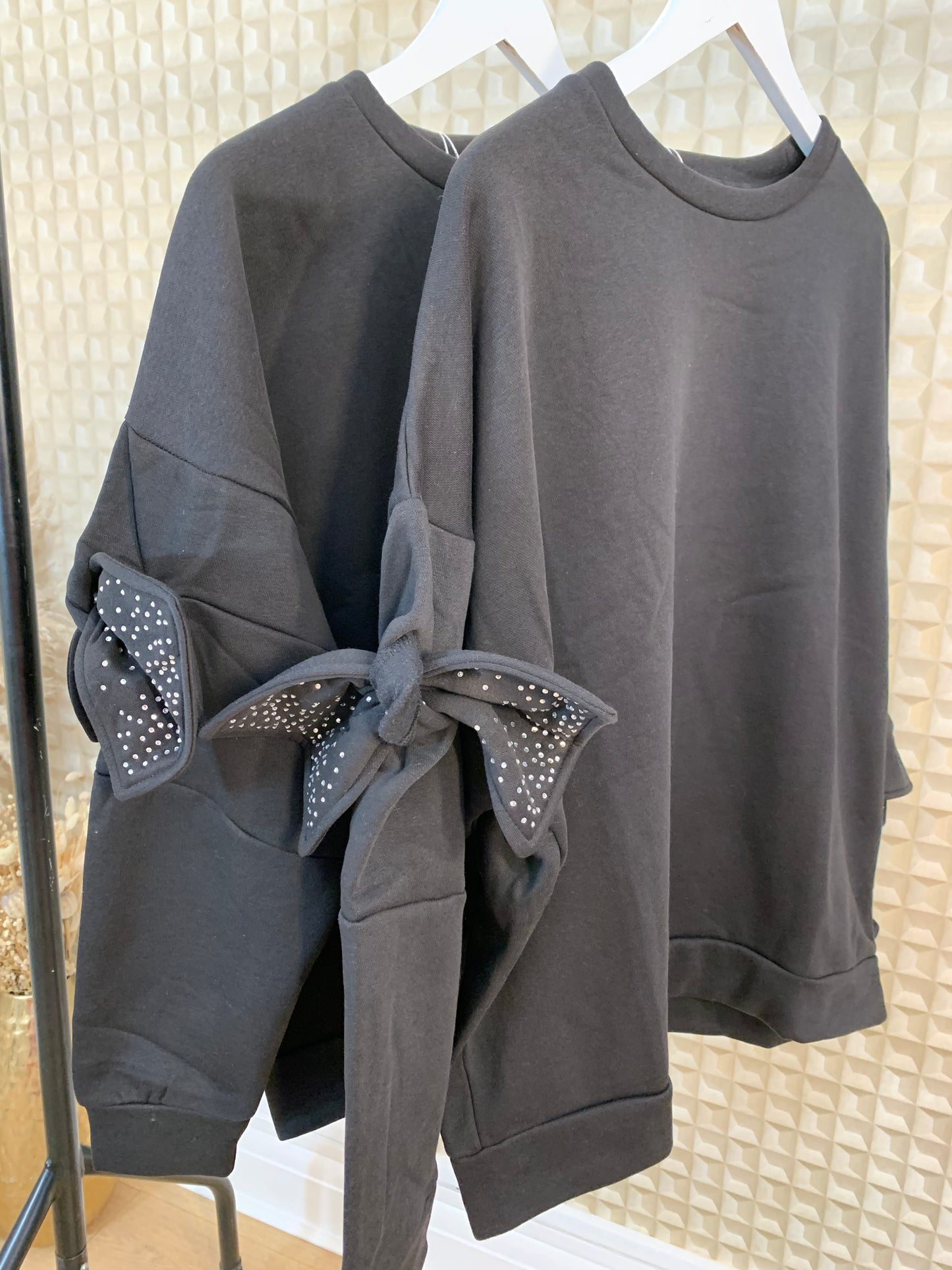 Black Bow Sleeve Sweater