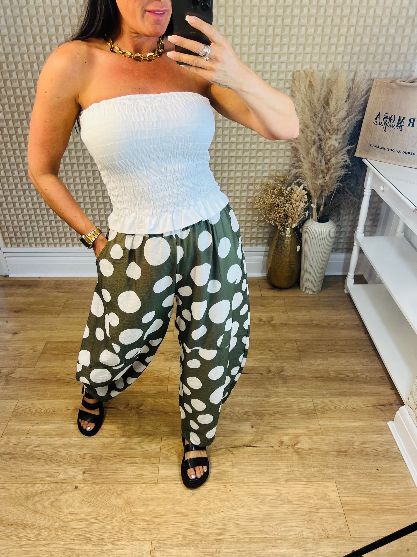 Big Spots Barrel Leg Trouser