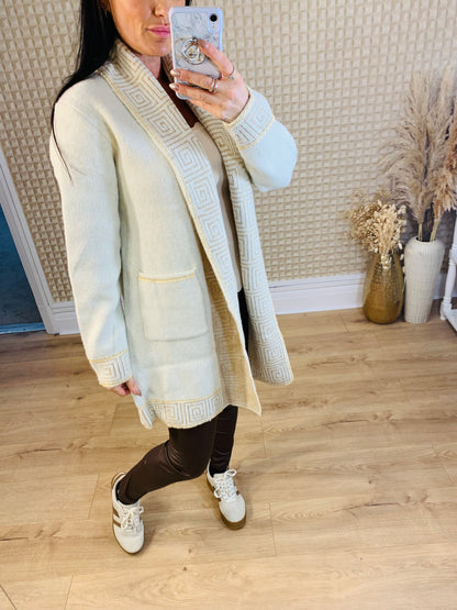 Greek Key Cardigan