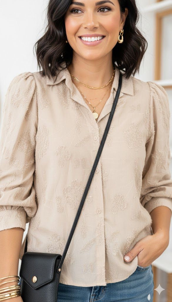 Beige Flamant Rose Blouse