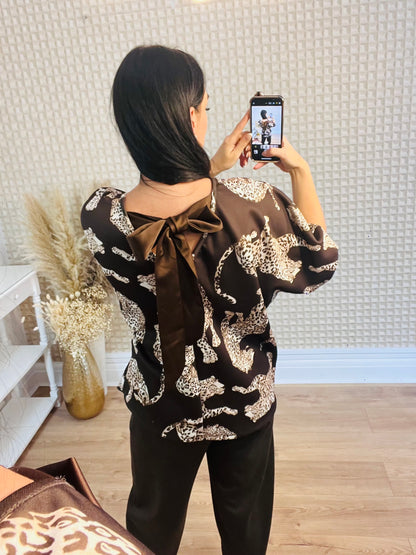 Leopard Bow Top