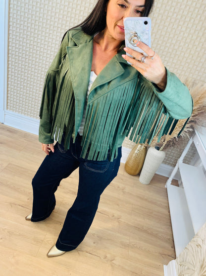 Suedette Fringe Jacket