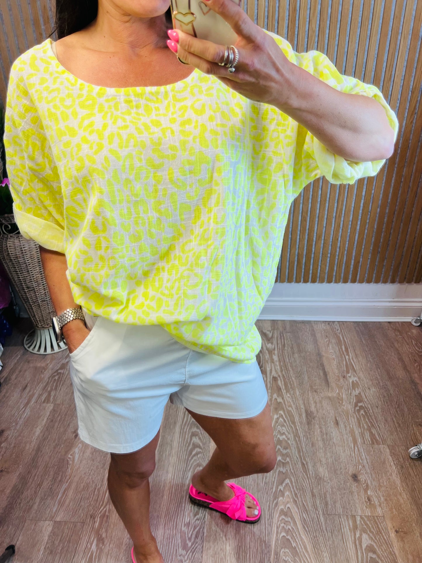 Neon Animal Print Top
