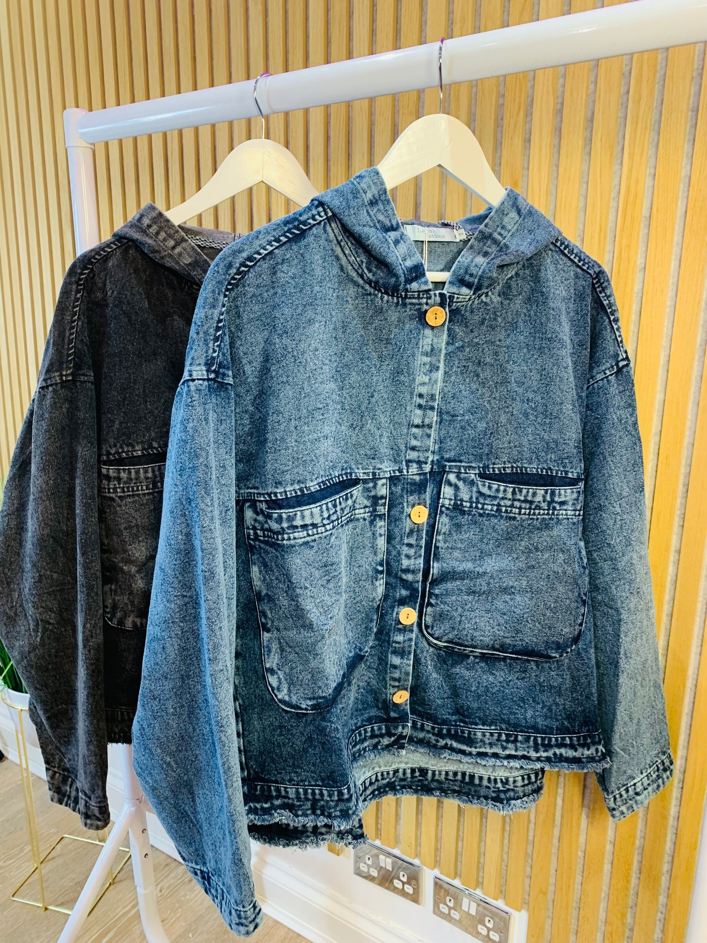 Black  Hooded Denim Jacket