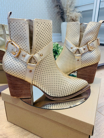 Gold cowboy boots