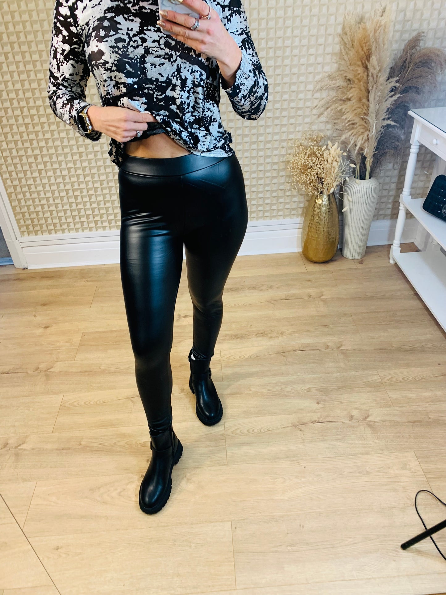 Black PU Leggings