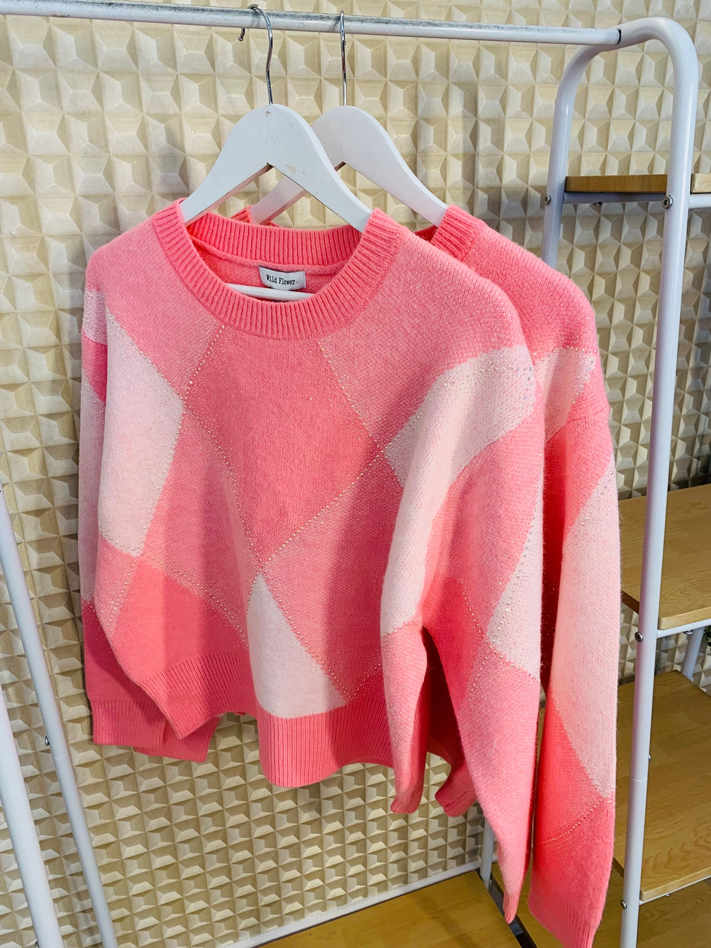 Pink Argyle Jumper