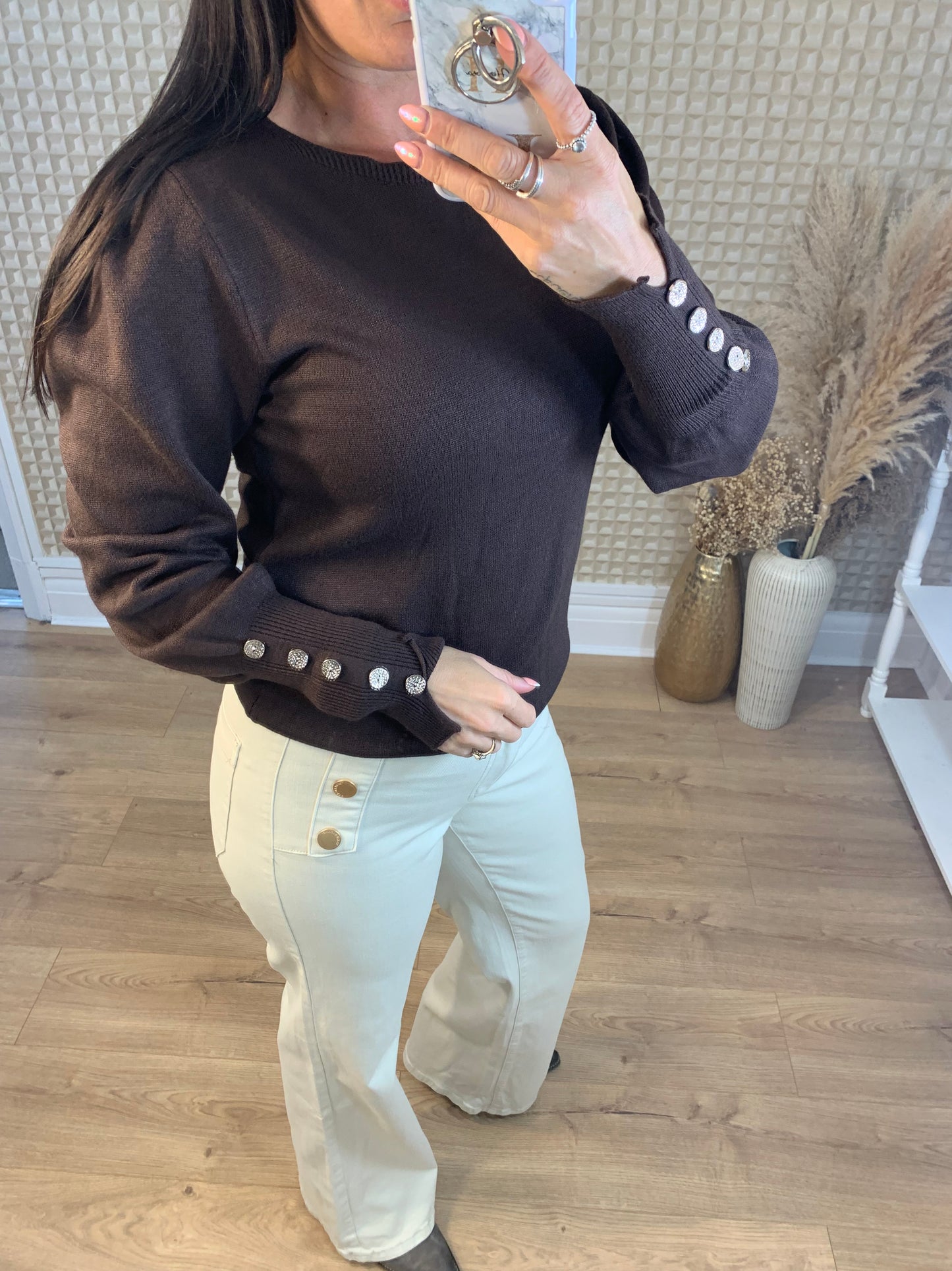 Button Cuff Soft Knit