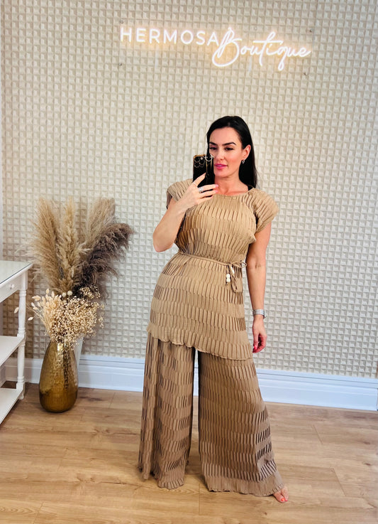 Two Piece Block Pleated