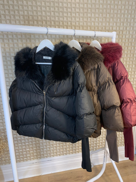 FLAM PADDED COAT Black