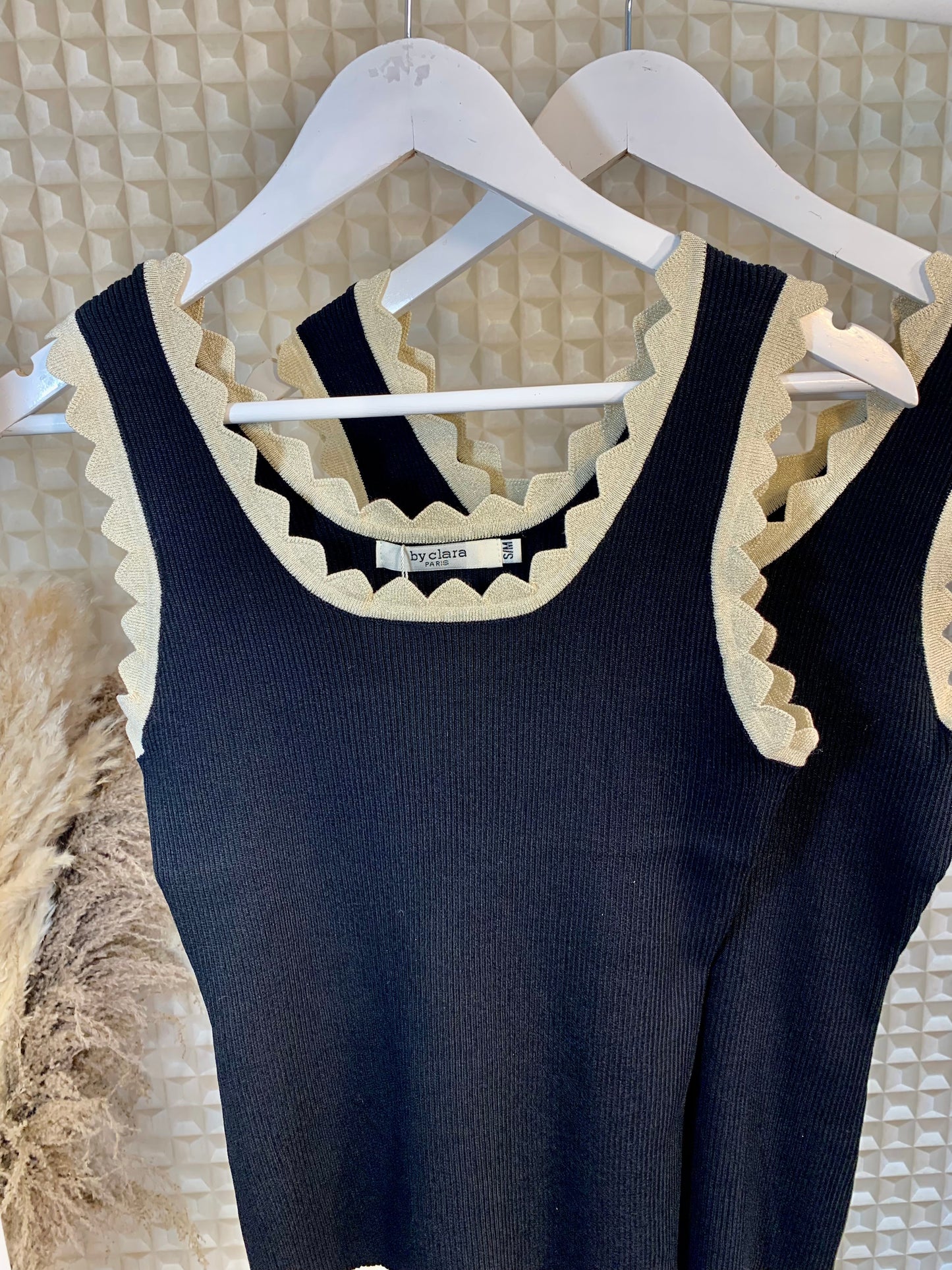 Gold Trim Vest Black