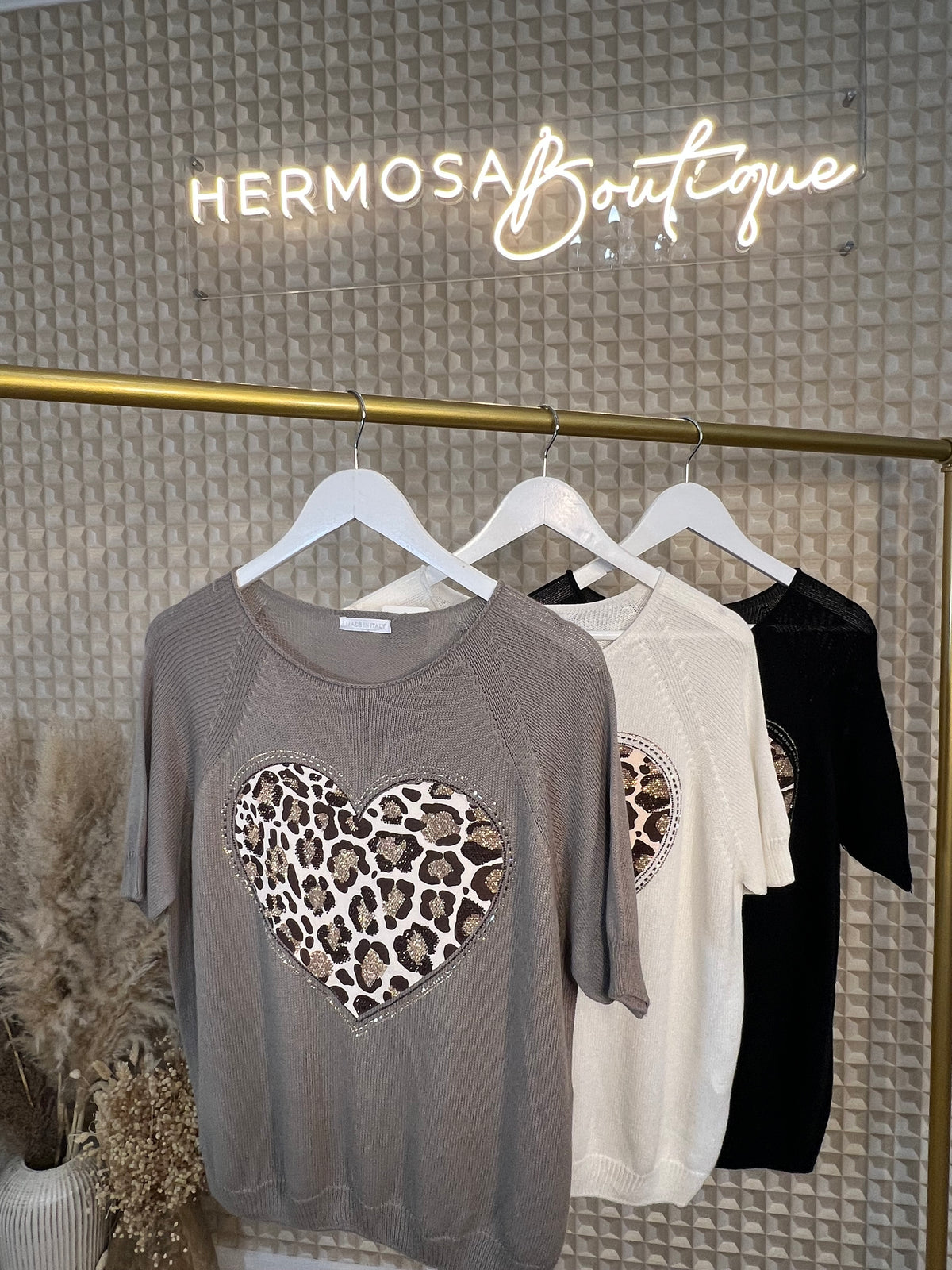 Leopard Heart Knit
