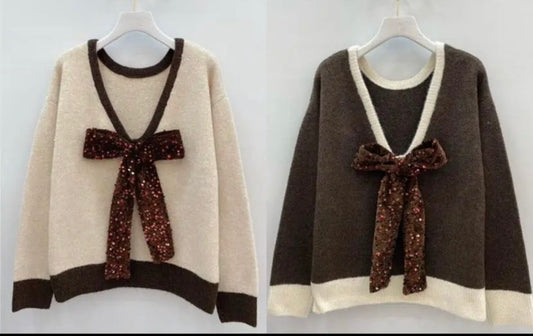 Sequin Bow Jumper
