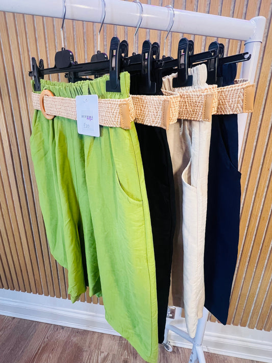 Knee Length Belted Shorts