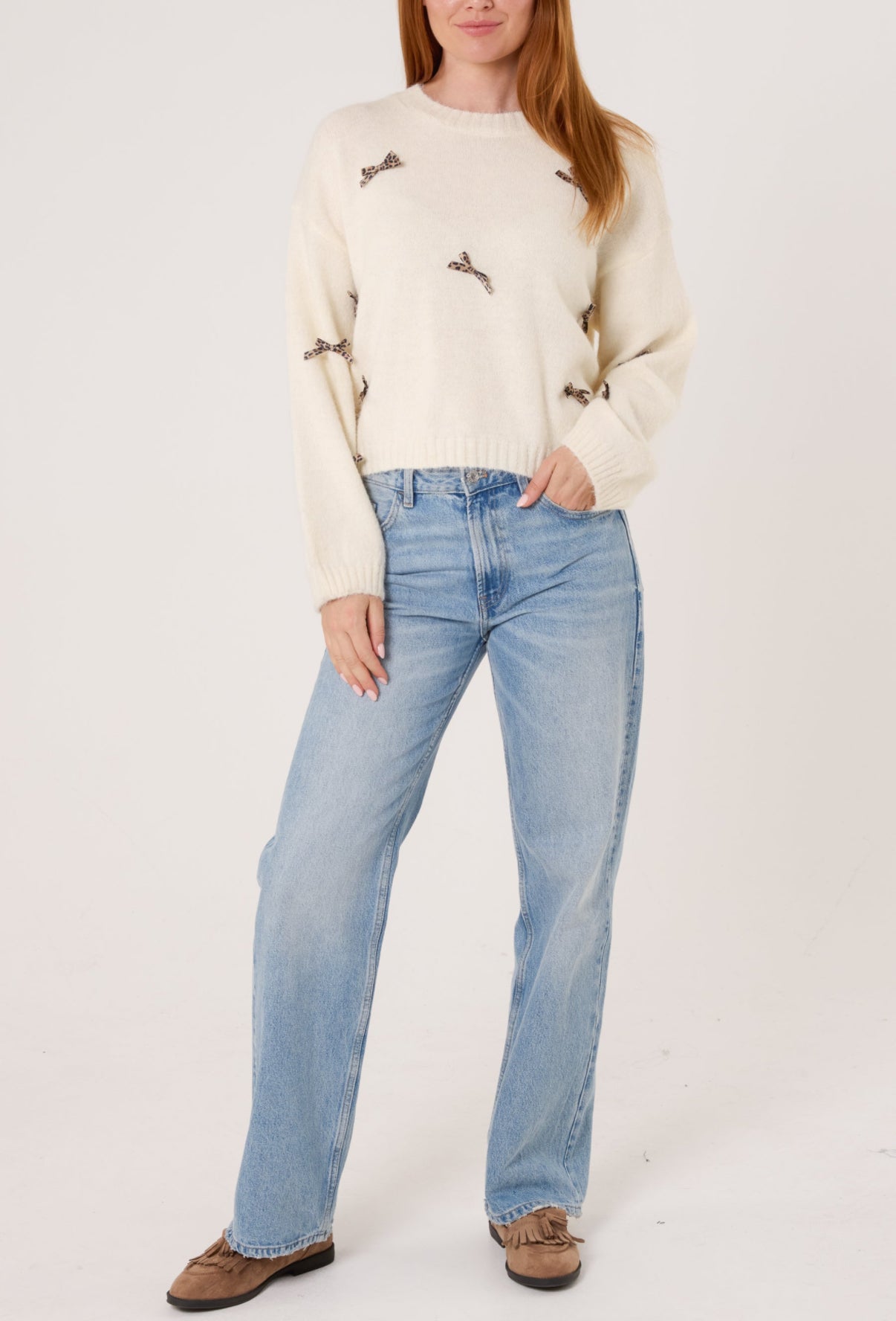 Leopard Tiny Bow Knit