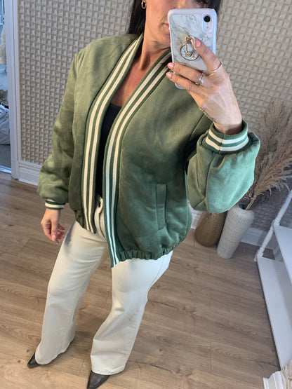 Maya Suede Bomber Jacket