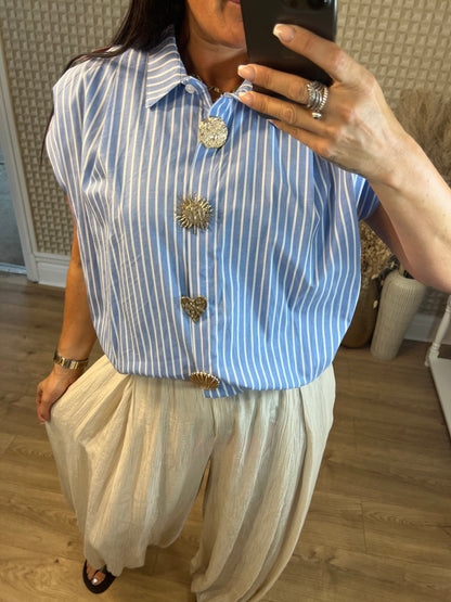 Zeta Blue Stripe Top