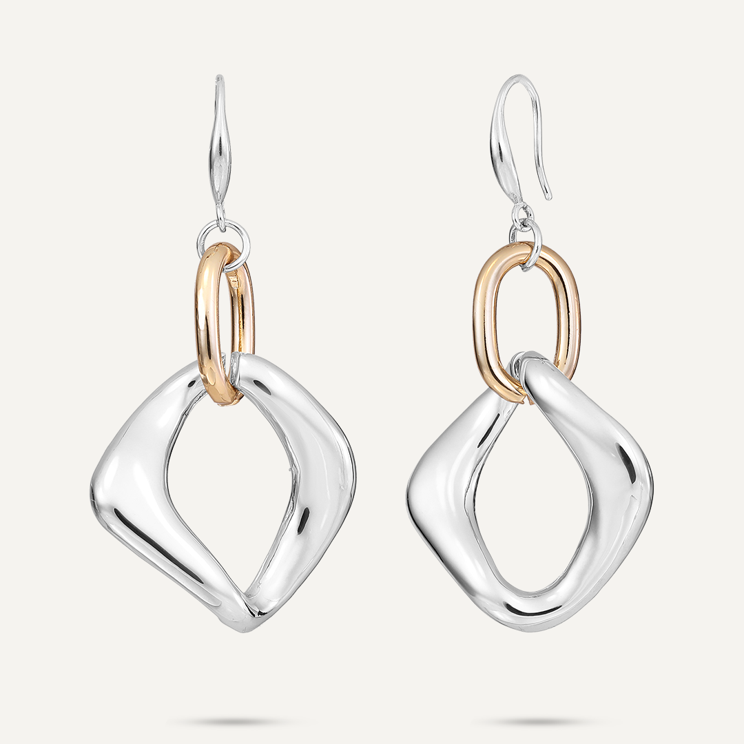 Gold & Silver Tone Hook Earrings