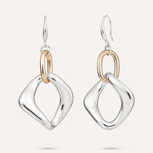 Gold & Silver Tone Hook Earrings