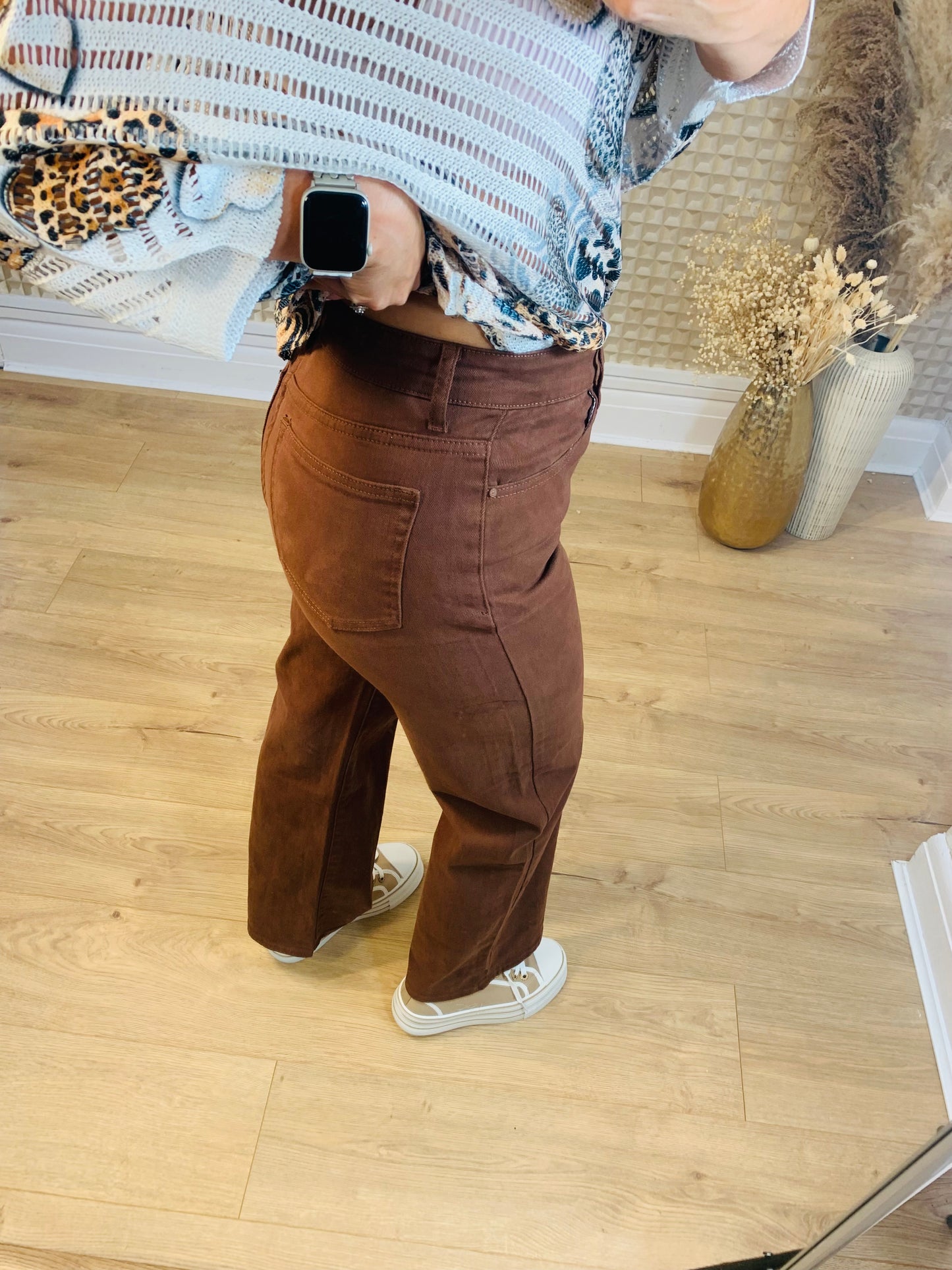Brown Voggo Wide Leg Jeans