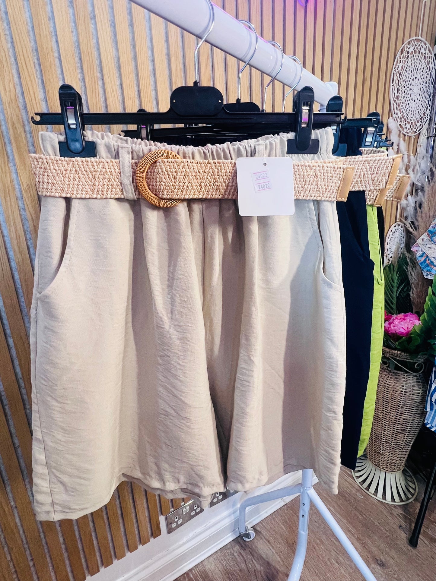 Knee Length Belted Shorts