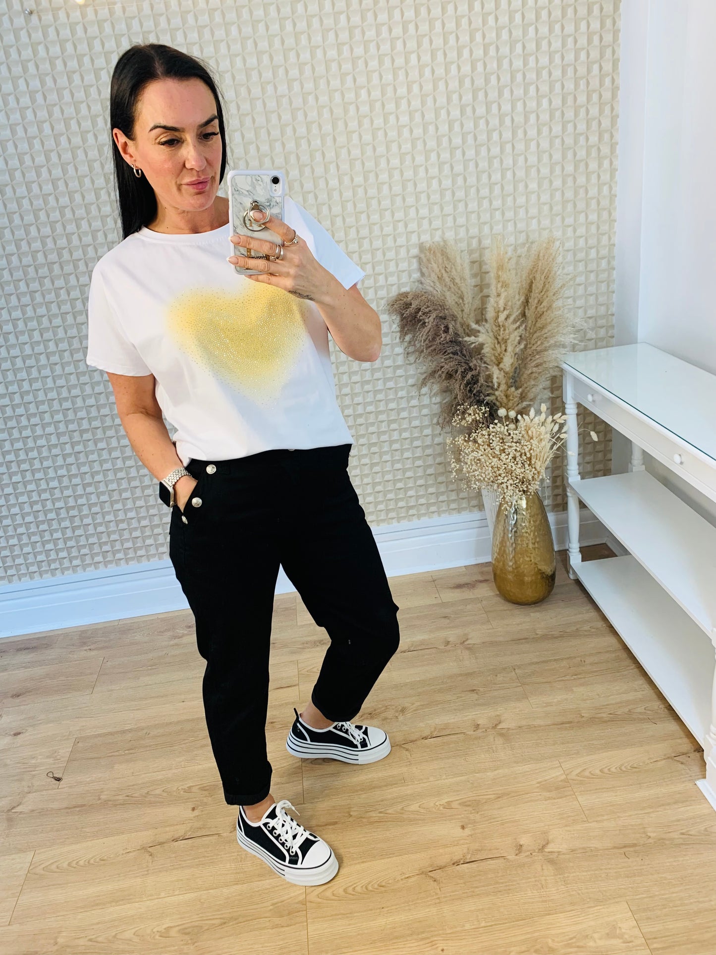 Black Voggo Button Jeans