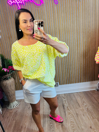 Neon Animal Print Top