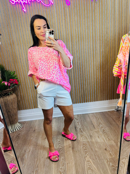 Neon Animal Print Top