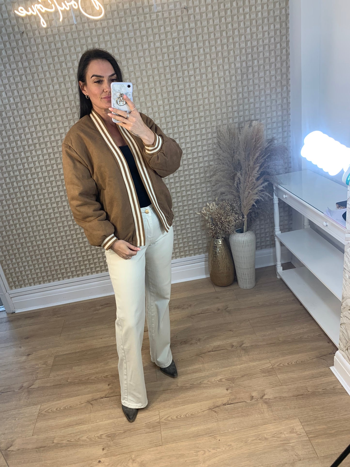 Maya Suede Bomber Jacket