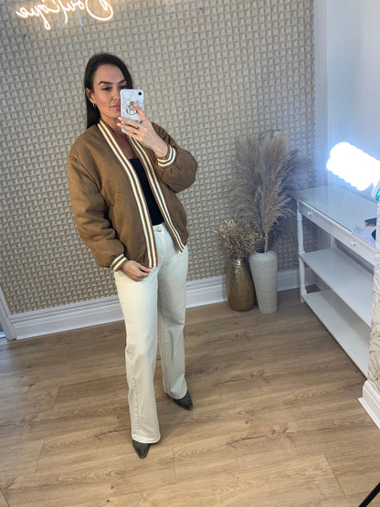 Maya Suede Bomber Jacket