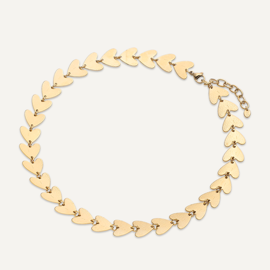 Gold Feathered Heart Necklace