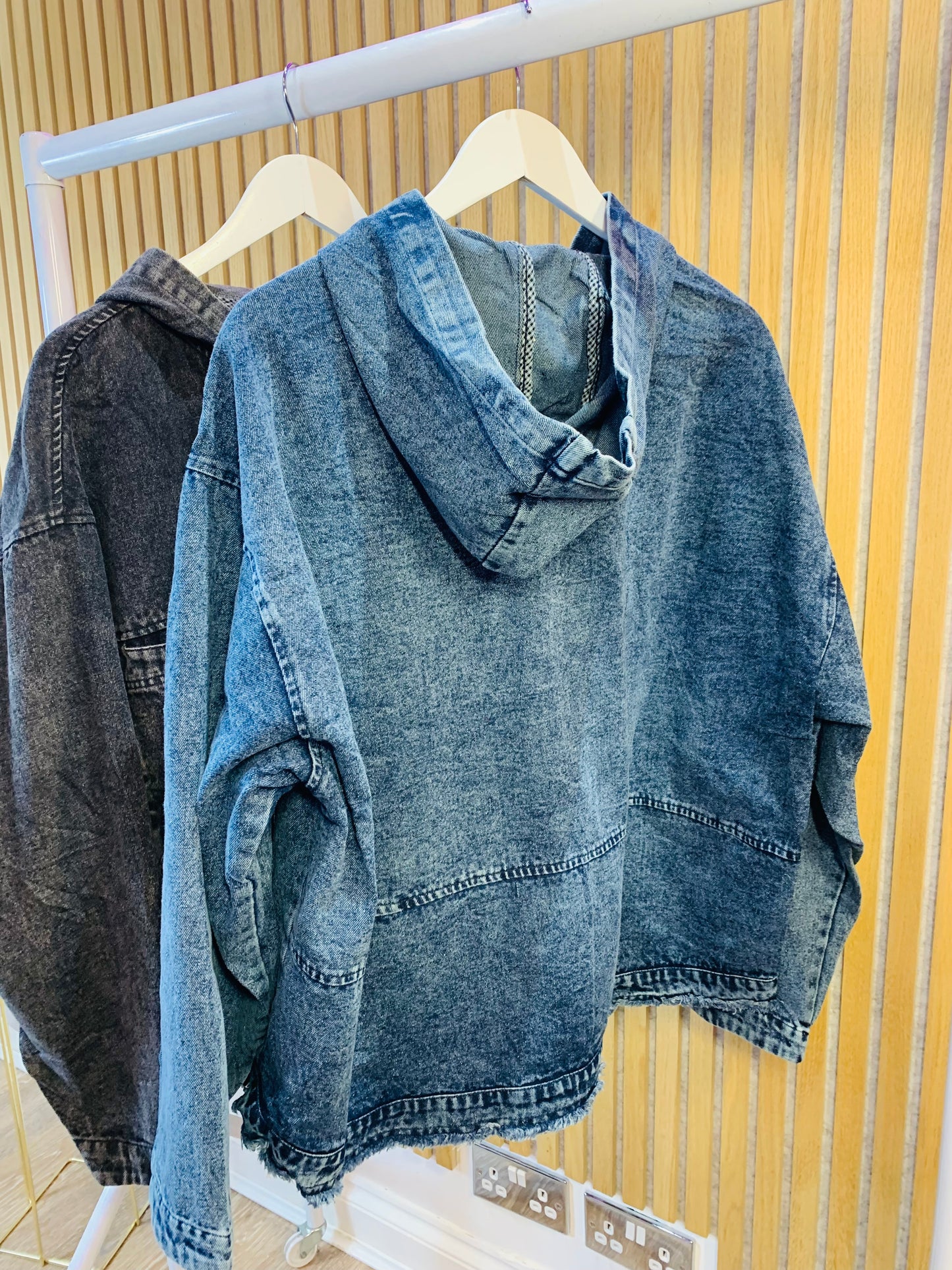 Black  Hooded Denim Jacket