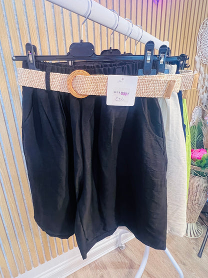 Knee Length Belted Shorts