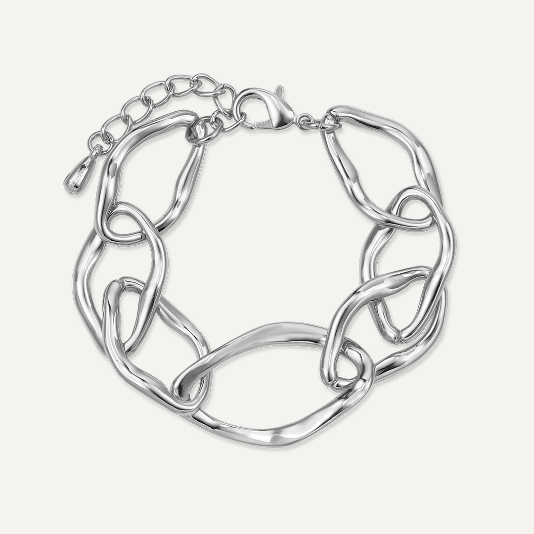 Silver-Tone Plated Clasp Bracelet
