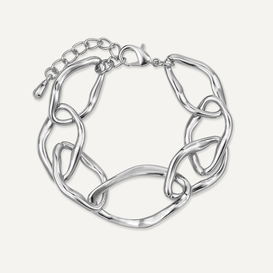 Silver-Tone Plated Clasp Bracelet