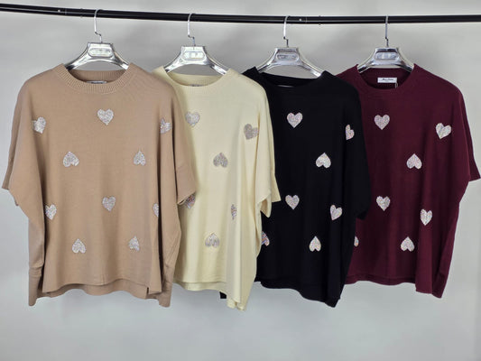 Diamanté Heart Jumper