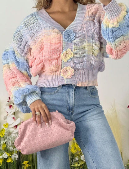Flower Button Cardigan